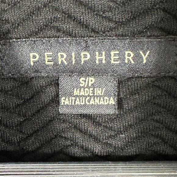 Periphery Jacket Womens Small Black Assymetrical Zip Textured Faux Leather Trim - Picture 3 of 10
